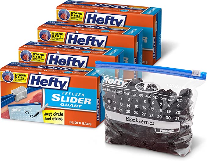 Hefty Slider Freezer Bag, Quart, 35 Ct (Pack of 4) 