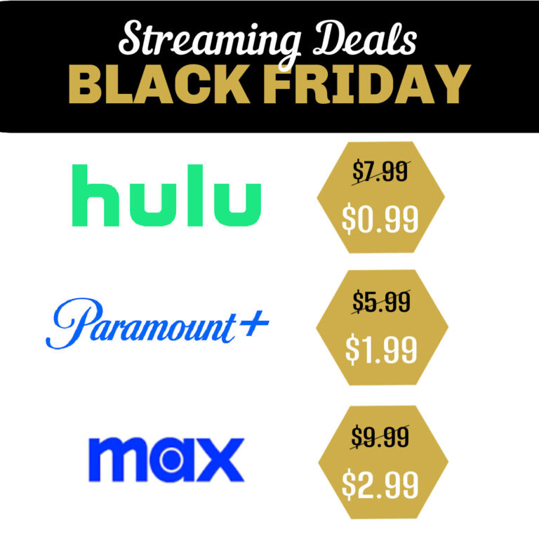 Black Friday Streaming Deals (HBO Max, Hulu, Paramount+) as low as 0.99